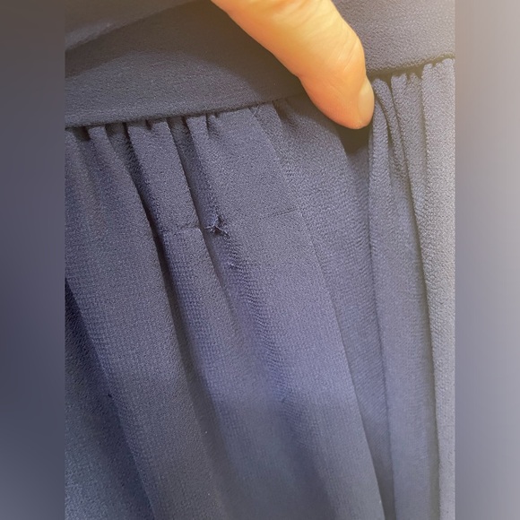 Lulus Heavenly Hues Chiffon Navy Slit Front Full Length Dress Medium - Picture 6 of 13